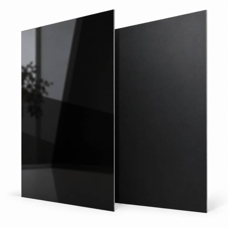 Crédence réversible alu noir brillant/mat - 3mm - 3 formats - Noir RAL 9005 - 100x200cm - Image 1