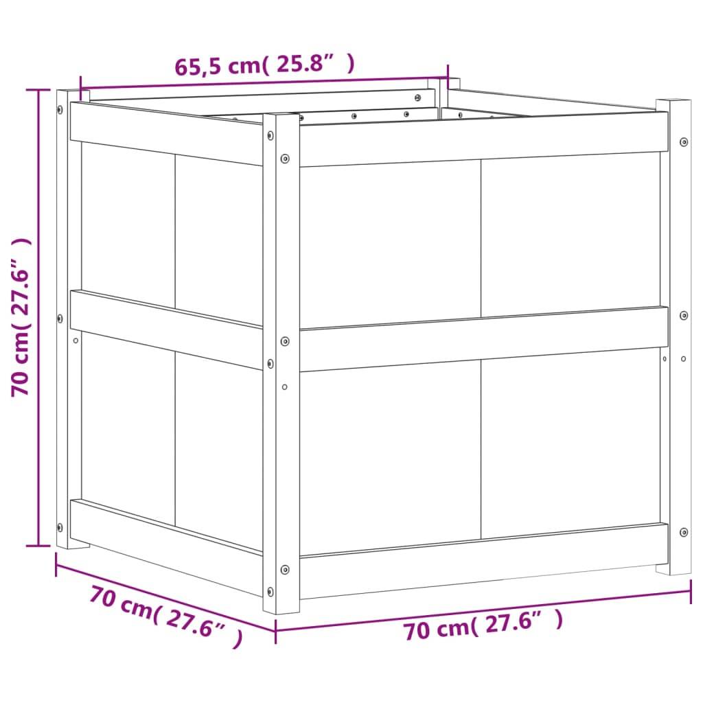 Vidaxl - Jardinière d'extérieur 70x70x70 cm bois de pin massif vidaXL 837434 - Image 3