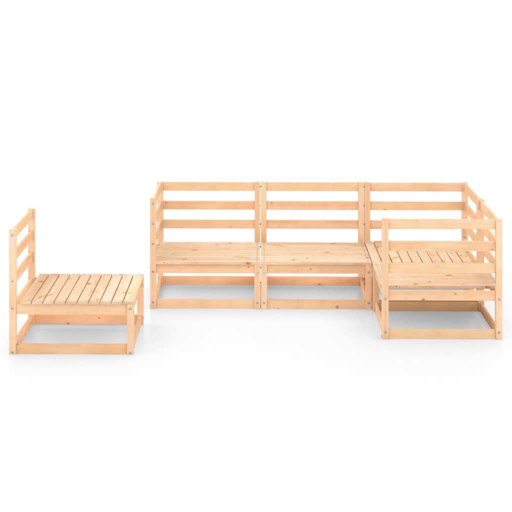 Helloshop26 - Salon de jardin meuble d'extérieur ensemble de mobilier 5 pièces bois de pin massif - Imagen 2