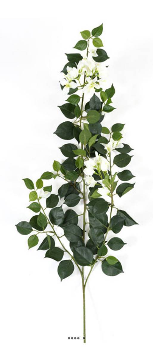 Branche de Bougainvillier artificielle H 80 cm tige armée Blanc - couleur: Blanc neige - Image 1