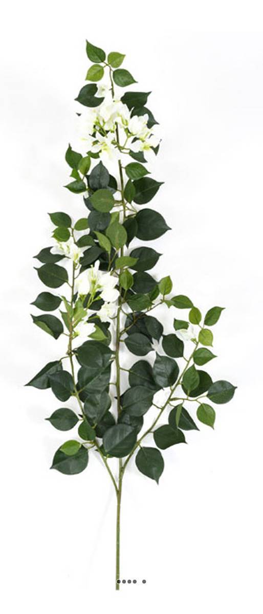 Branche de Bougainvillier artificielle H 80 cm tige armée Blanc - couleur: Blanc neige - Image 2