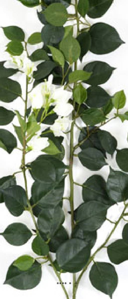 Branche de Bougainvillier artificielle H 80 cm tige armée Blanc - couleur: Blanc neige - Image 3