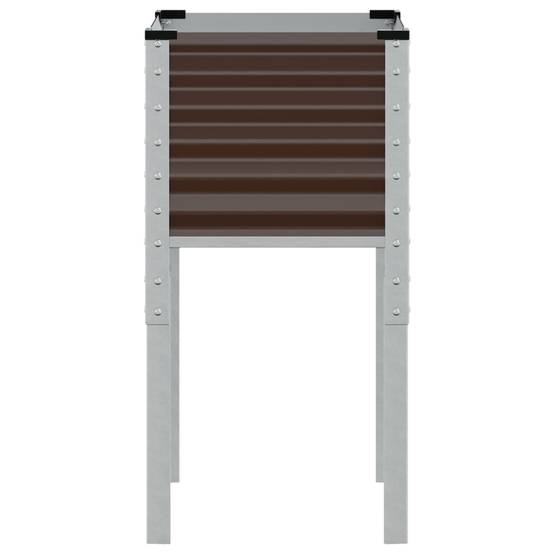 Jardinière - Bac à fleurs - Pot de fleurs marron 45x45x88 cm acier - Image 4