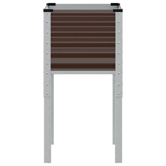 Jardinière - Bac à fleurs - Pot de fleurs marron 45x45x88 cm acier - Image 5