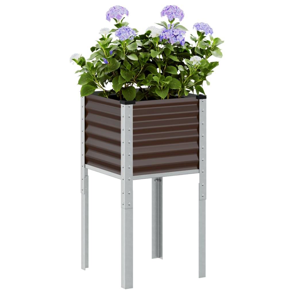 Jardinière - Bac à fleurs - Pot de fleurs marron 45x45x88 cm acier - Imagen 2