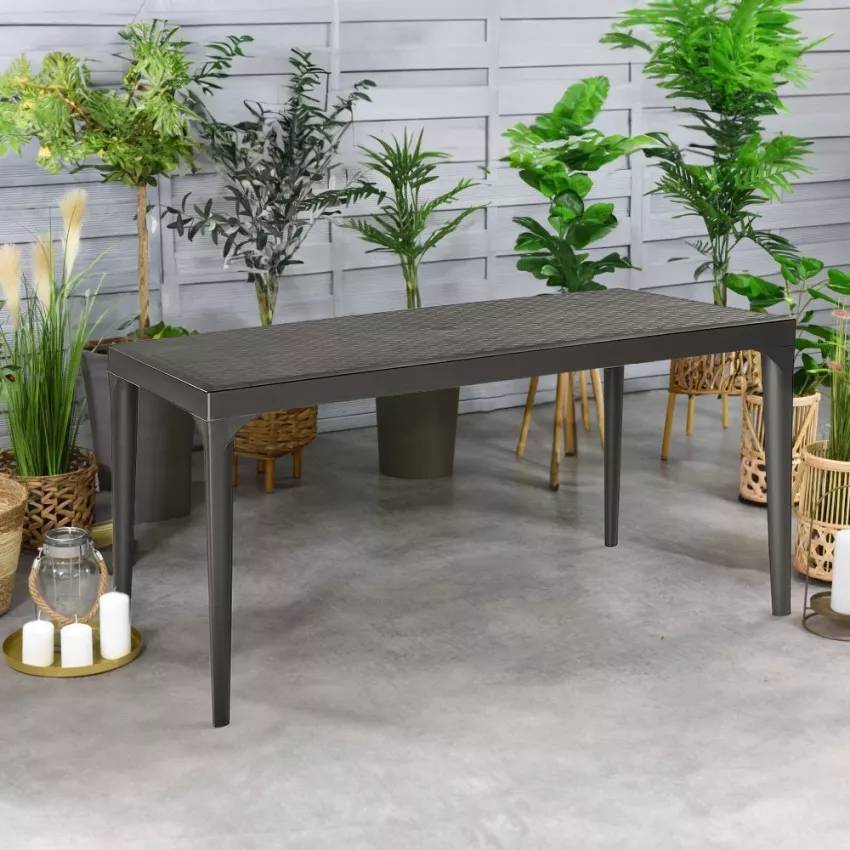 Bica - Table rectangulaire d'extérieur 150x90cm jardin bar restaurant Annwn - Image 1