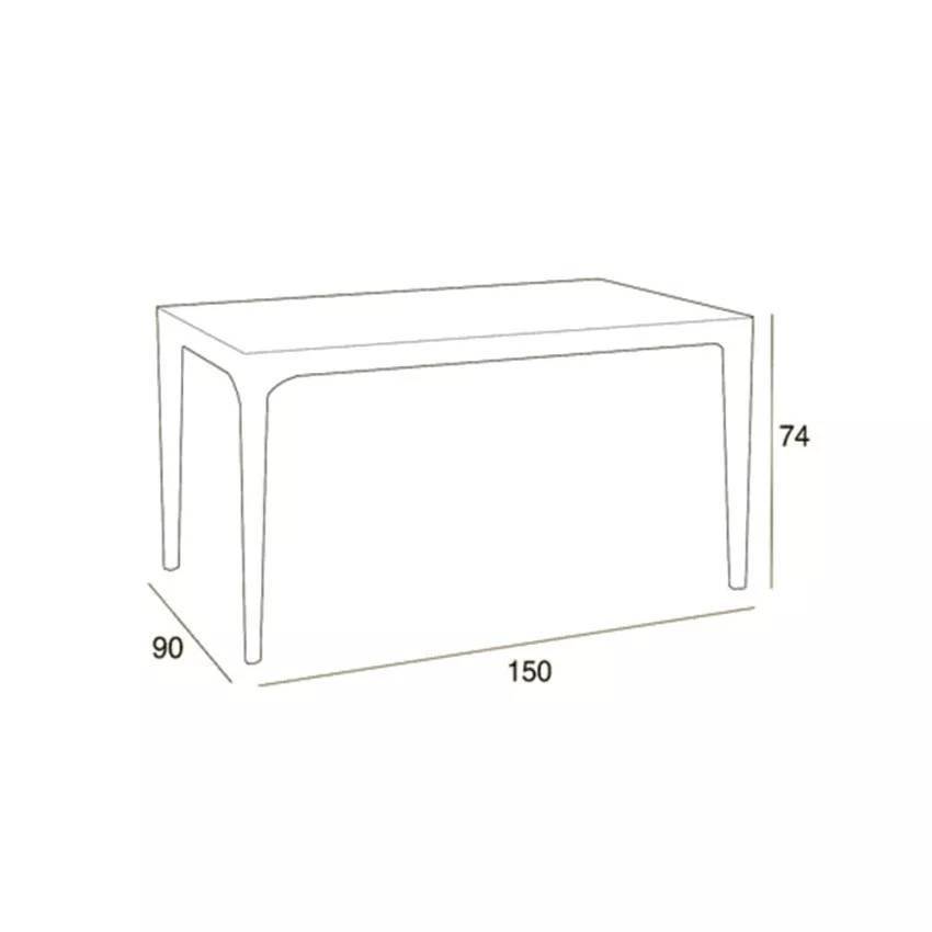 Bica - Table rectangulaire d'extérieur 150x90cm jardin bar restaurant Annwn - Image 4