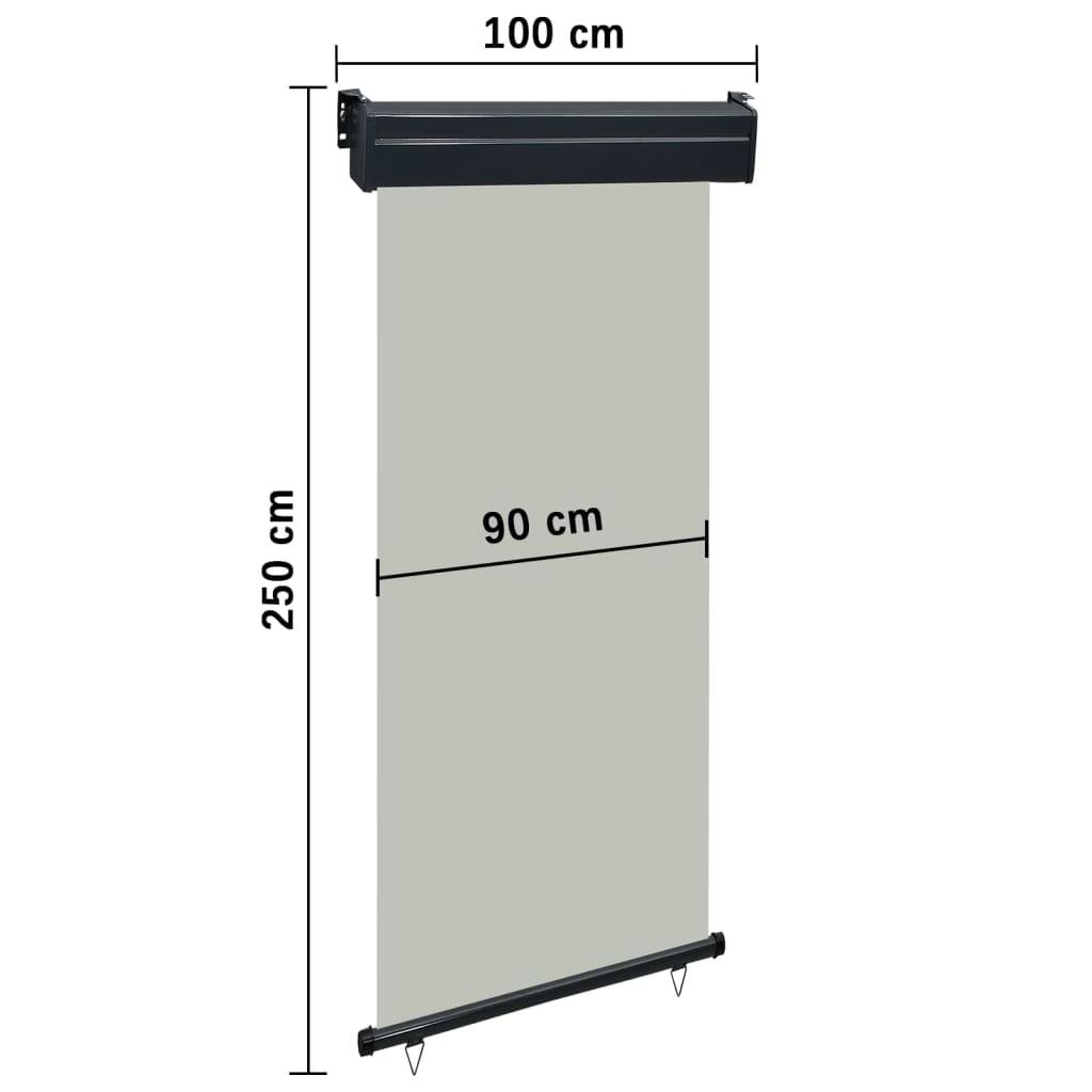 Helloshop26 - Auvent latéral de balcon 100 x 250 cm gris - Imagen 9
