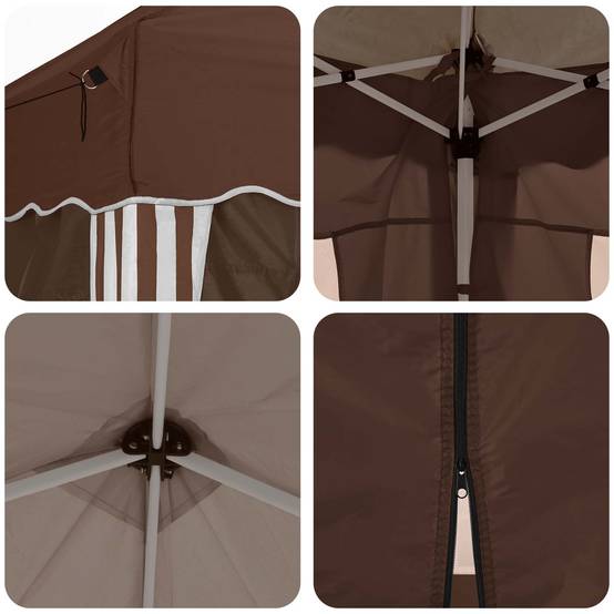 ComfortXL - Tente de réception pliante Oxford événements réglable 288x288cm marron - ComfortXL Outdoor Living - Image 2