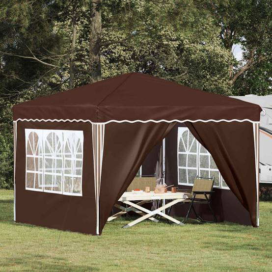 ComfortXL - Tente de réception pliante Oxford événements réglable 288x288cm marron - ComfortXL Outdoor Living - Image 1