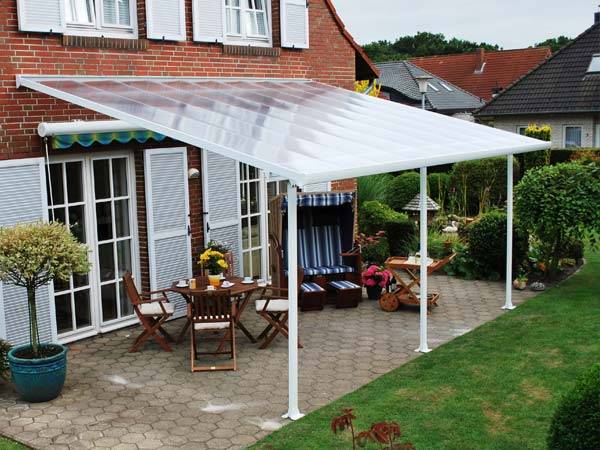 Chalet & Jardin - Toit terrasse blanc avancée 4m - 16,4m2 Chalet & Jardin