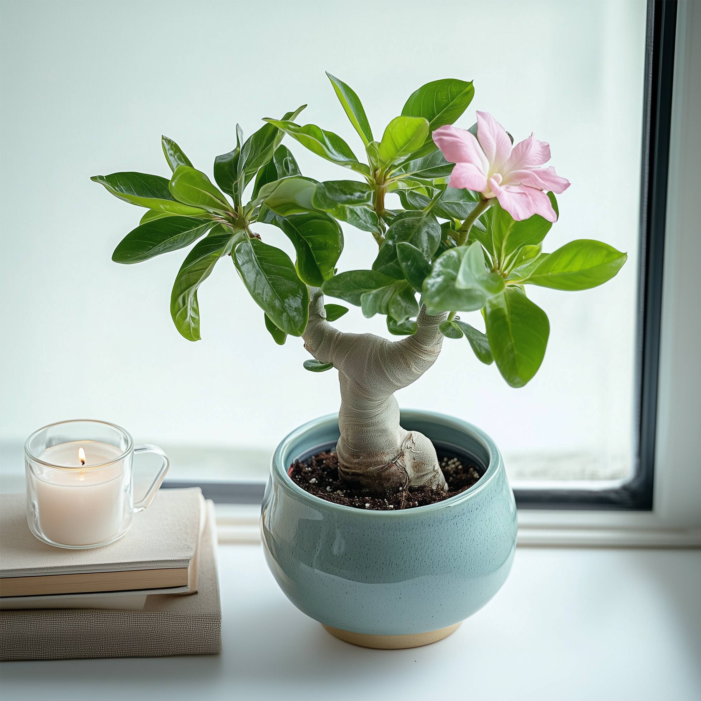 Rose du désert - Set de 2 - Adenium obesum - Hauteur 25-40cm - ⌀10,5cm - Imagen 2