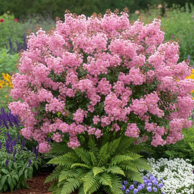 Lilas des Indes Soir d'été® 'Dessoi 062', Lagerstroemia à fleurs Rose - feuillage Caduc - Pot de 3L - Touffe-  hauteur à maturité De 1,00 m à 1,50 m - Image 2