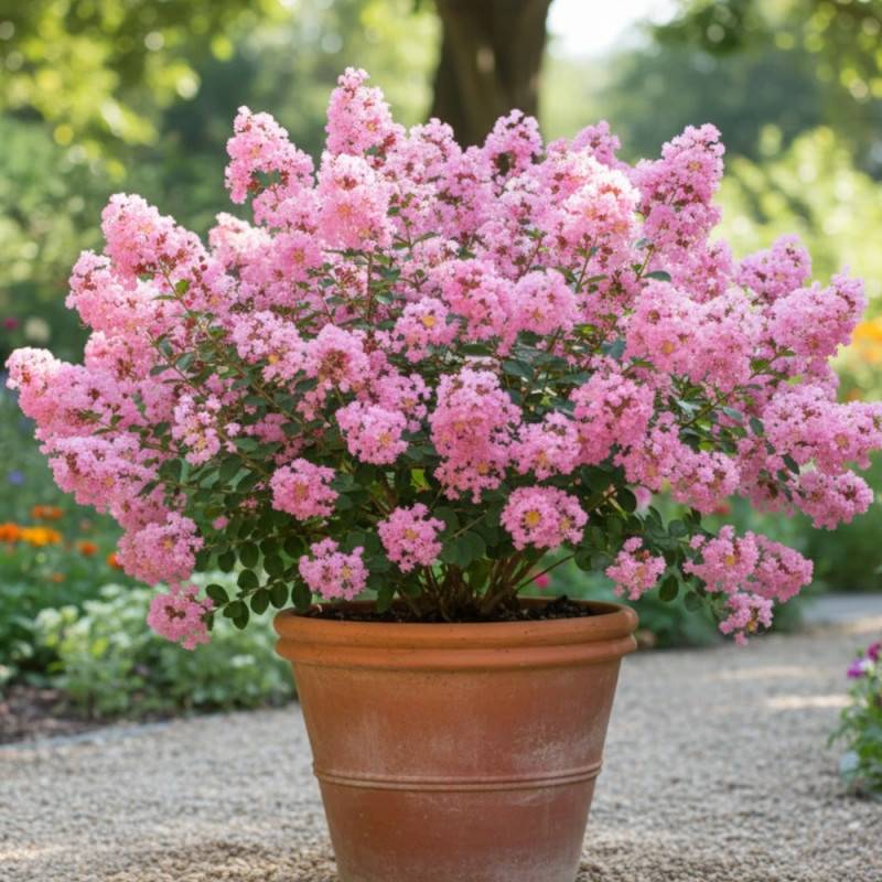 Lilas des Indes Soir d'été® 'Dessoi 062', Lagerstroemia à fleurs Rose - feuillage Caduc - Pot de 3L - Touffe- hauteur à maturité De 1,00 m à 1,50 m - Image 3