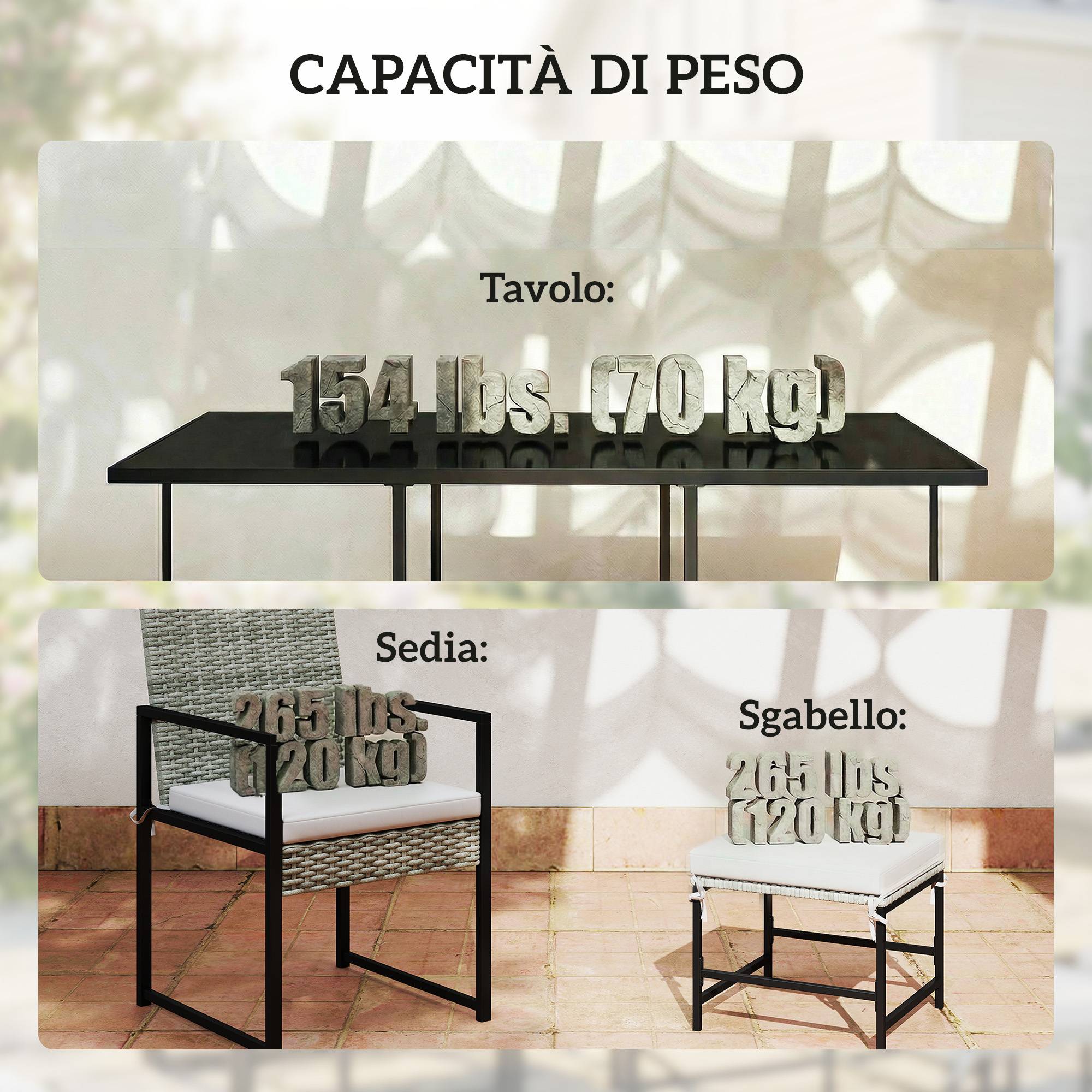 Ensemble repas patio 11 pcs, mobilier extérieur avec 6 fauteuils, 4 poufs, gris - Image 10