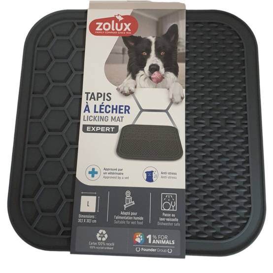 Zolux - Tapis à lécher L silicone ventouse 30 x 30 cm gris pour chien - Image 2