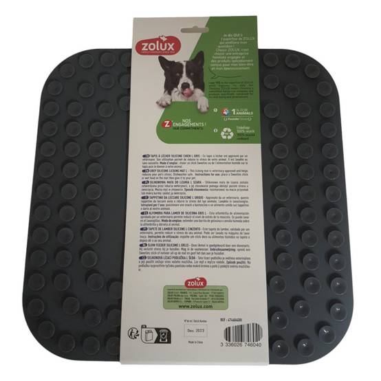 Zolux - Tapis à lécher L silicone ventouse 30 x 30 cm gris pour chien - Image 3