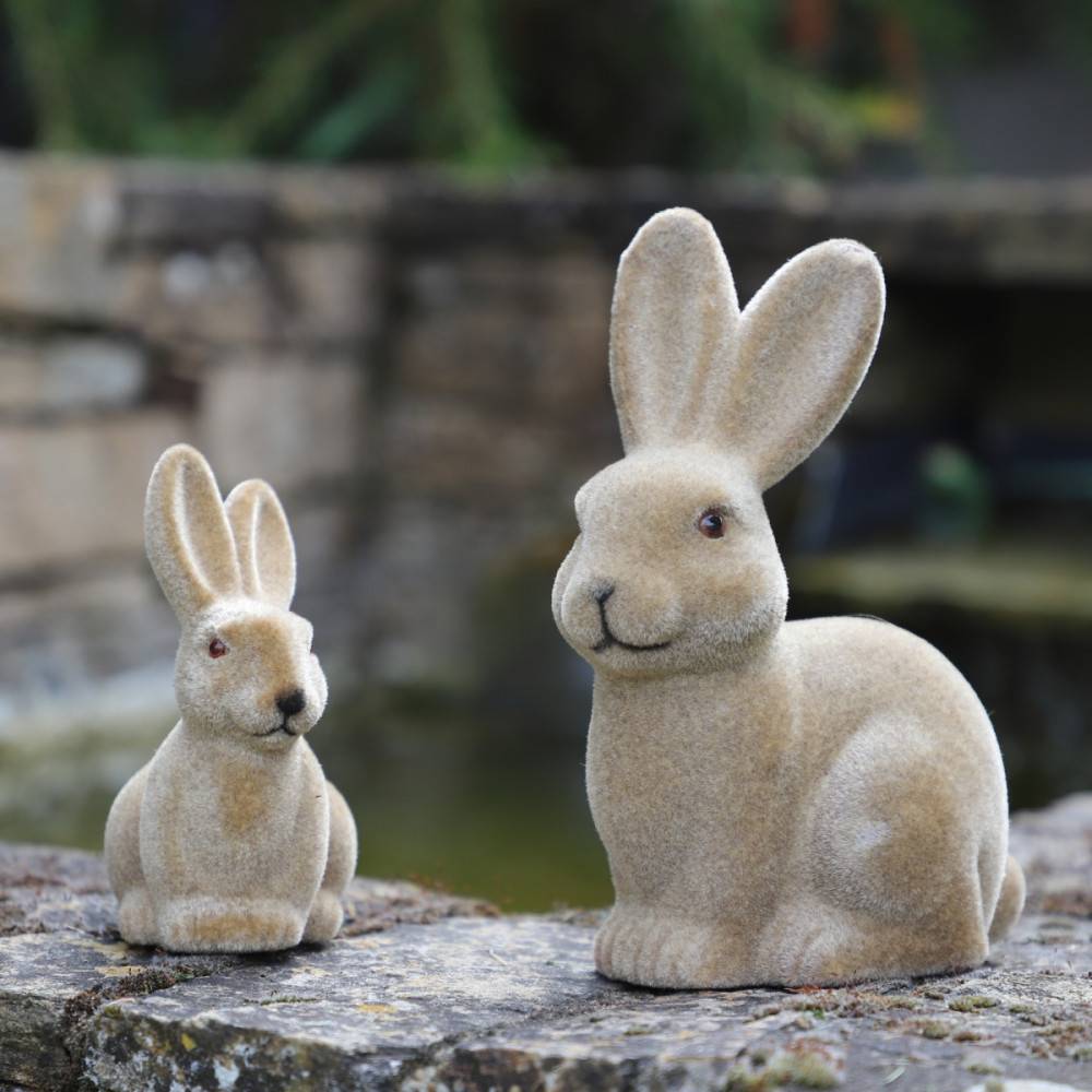 ~ Lapin en feutrine marron 12 x 8 x 15 cm Chemin de campagne - Imagen 5