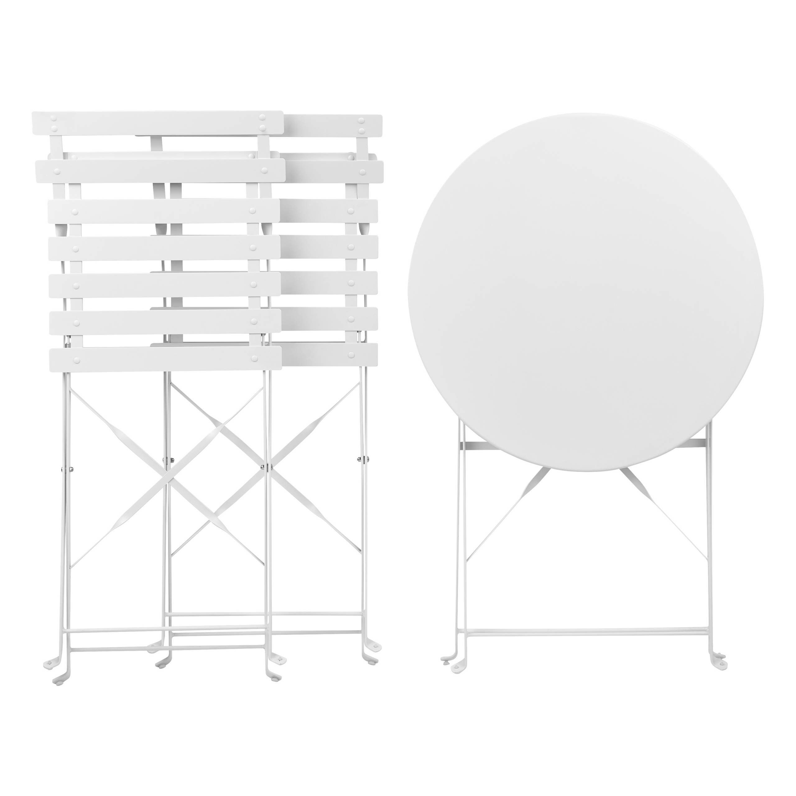Beliani - Set de bistrot, 2 Personnes Acier Blanc FIORI - Beliani - Imagen 7
