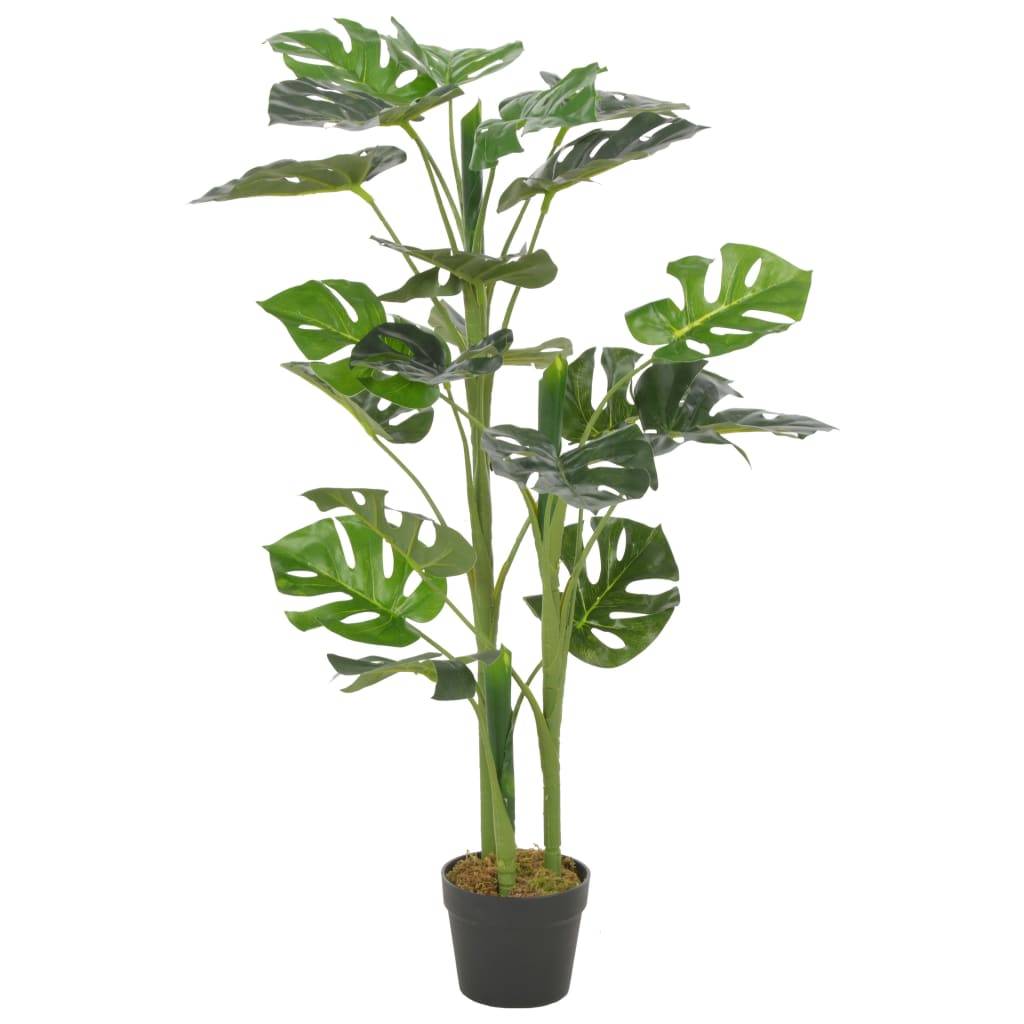 Plante artificielle, Plante Décorative avec pot Monstera Vert 100 cm MP638 - Image 1