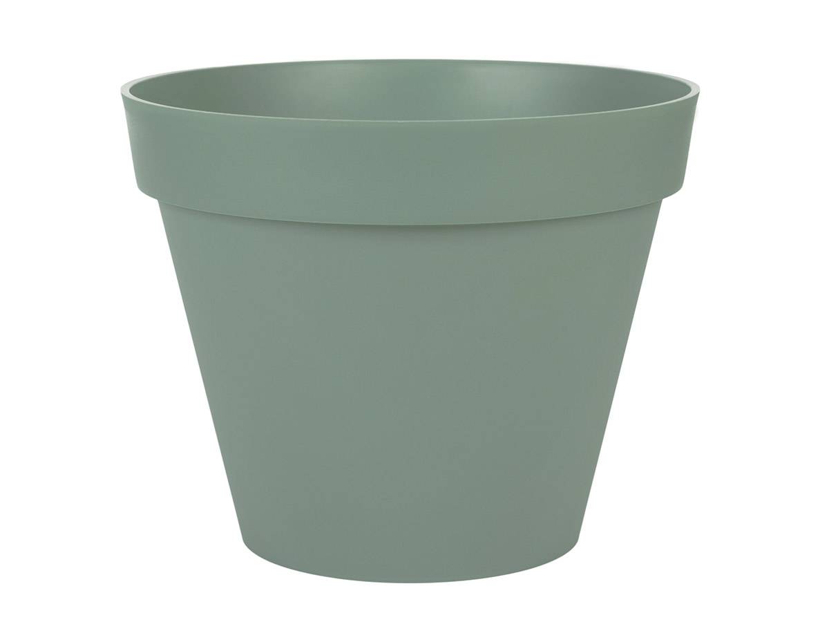 EDA Plastiques - Eda Plastique - Pot De Fleur Rond Toscane - O 40 X H31 Cm - 23 L - Vert Laurier - Image 2
