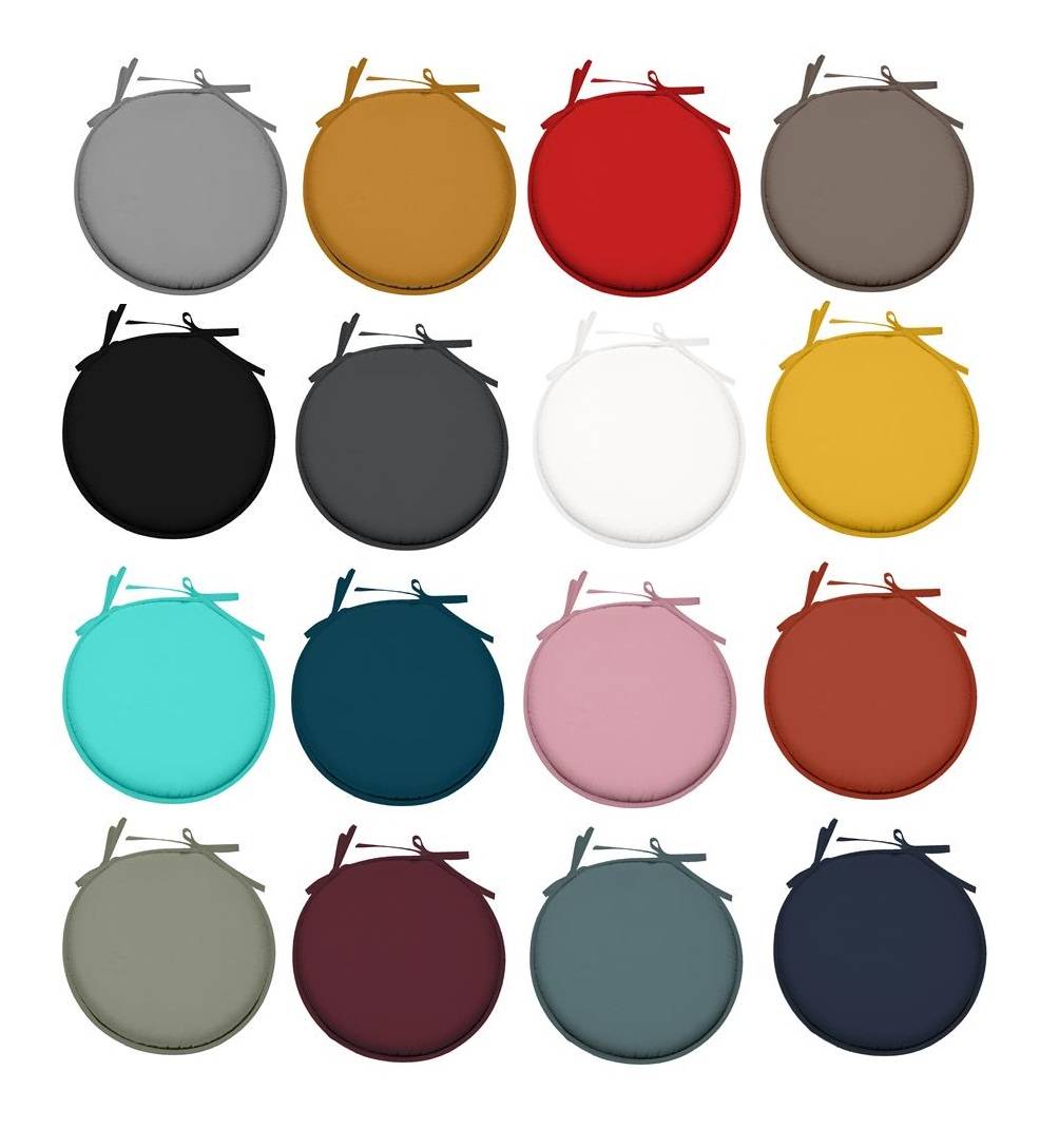 Eden - Galette de chaise ronde Unie Pop color 40 cm Noir - Image 3