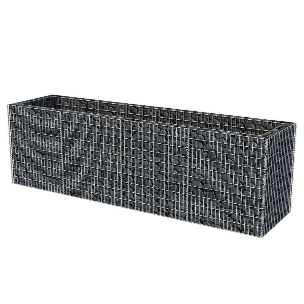 Helloshop26 - Jardinière lit surélevé plantes fleurs jardin à gabion acier 360 x 90 x 100 cm - Imagen 2