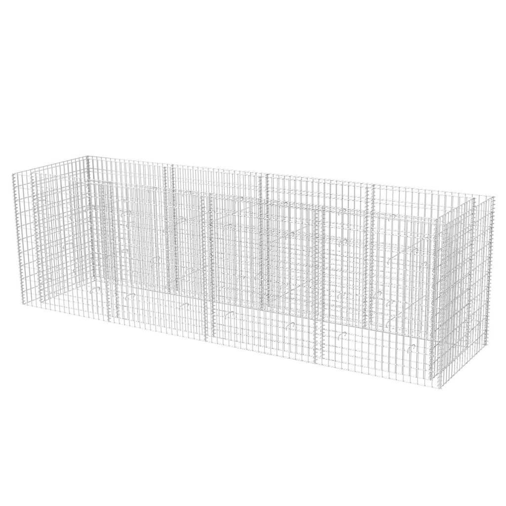 Helloshop26 - Jardinière lit surélevé plantes fleurs jardin à gabion acier 360 x 90 x 100 cm - Imagen 1