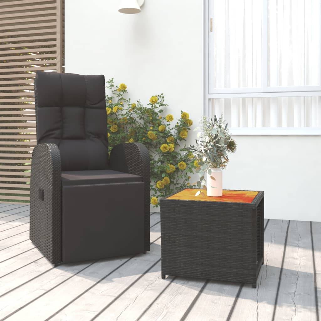 Fauteuil de Jardin Inclinable Résine Tressée avec Table Basse Repose-pieds – ComfortXL Outdoor Living - Image 1