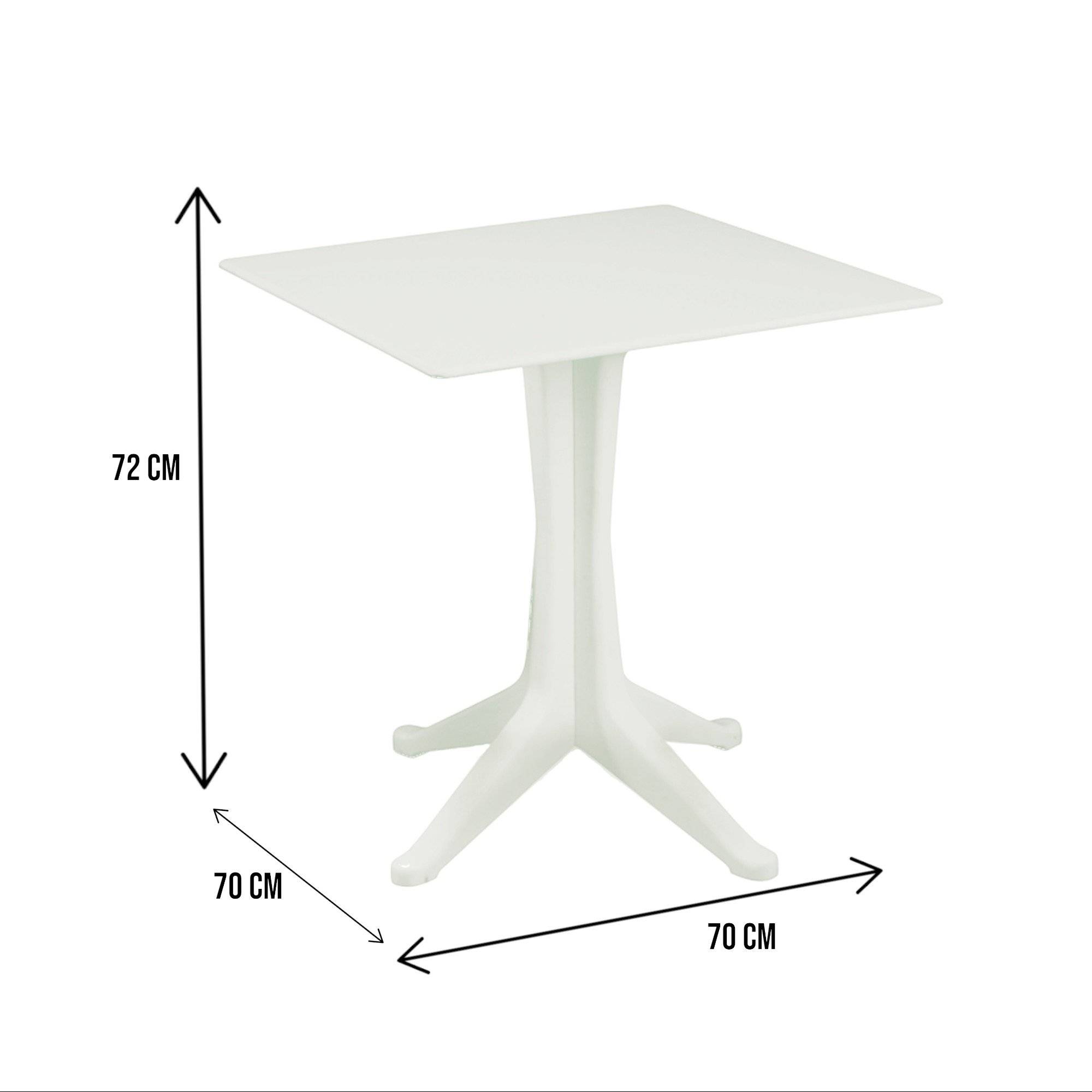 Dmora - Table d'extérieur Trani, Étagère carrée fixe, Table de jardin polyvalente, 100% Made in Italy, 70x70h72 cm, Blanc - Imagen 3