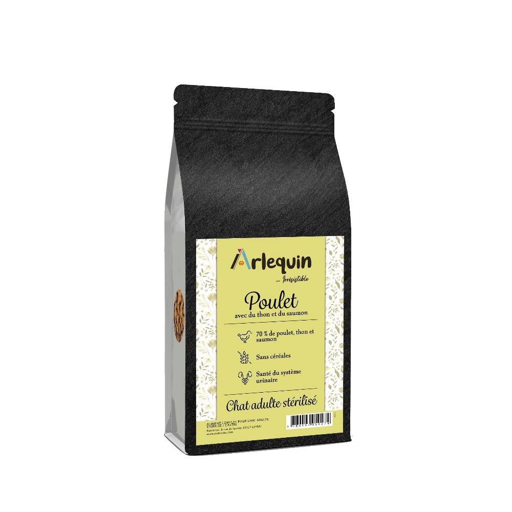 CROQUETTE CHAT STERILISE SUPERFOOD ARLEQUIN IRRESISTIBLE POULET THON SAUMON 5kg