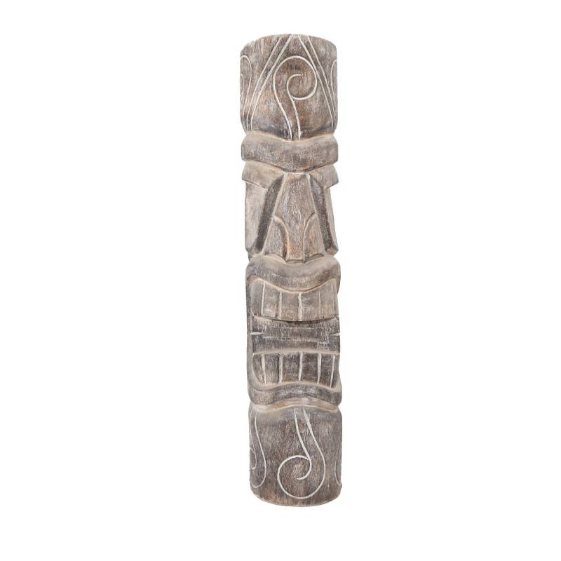 Jardinex - Statue Tiki totem Mauri cendré 100 cm - Gris 100 cm - Jardinex - Imagen 1