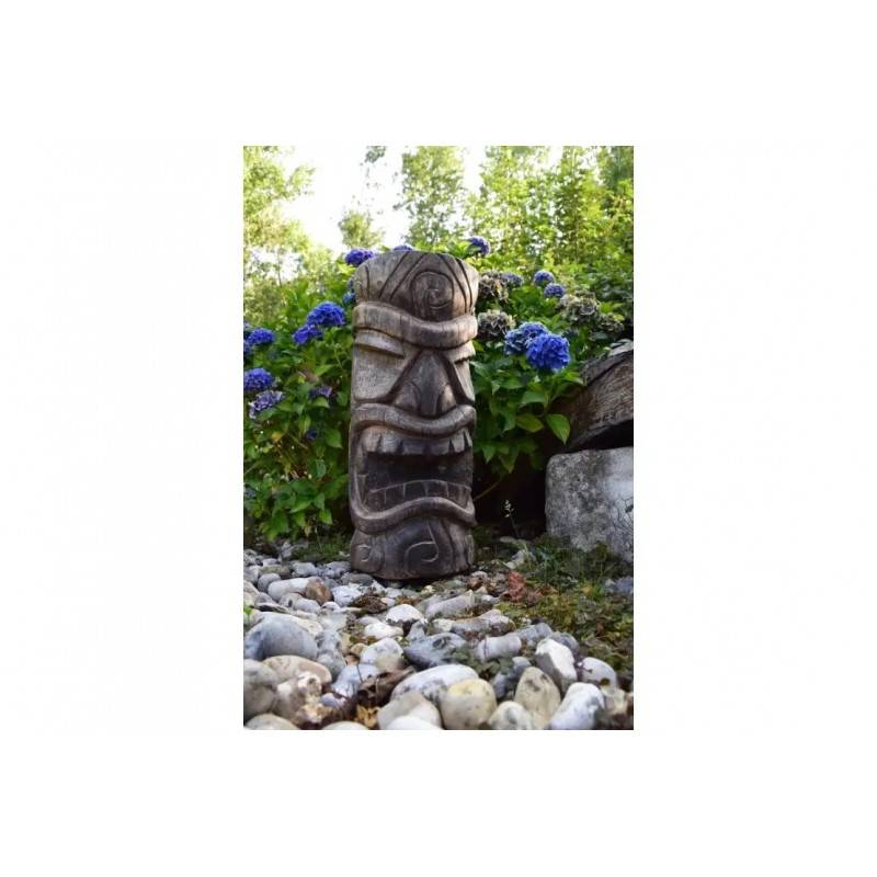 Jardinex - Statue Tiki totem Mauri cendré 100 cm - Gris 100 cm - Jardinex - Imagen 3