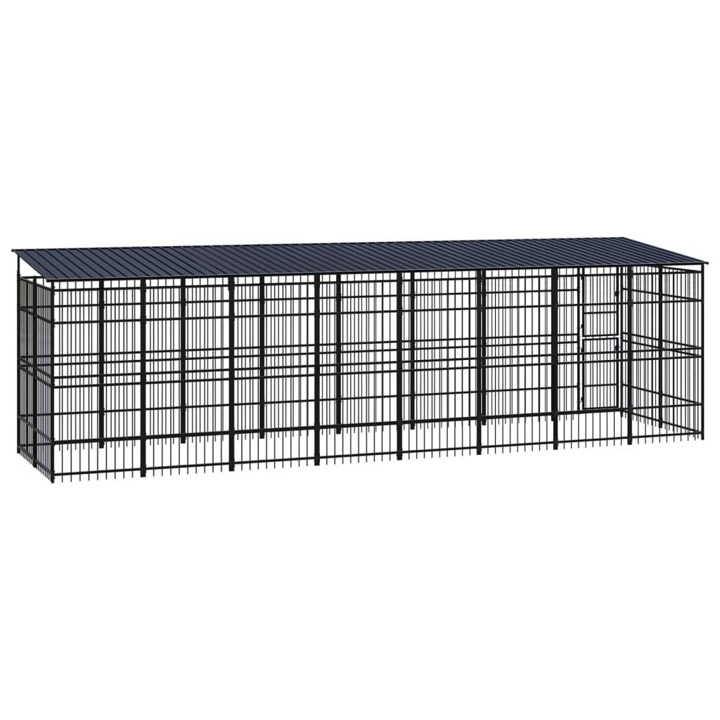Vidaxl - Chenil d'extérieur avec toit pour chiens Acier 14,75 m² vidaXL 3097971 - Imagen 5