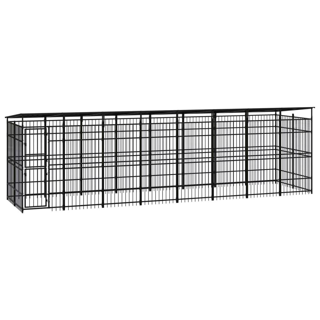 Vidaxl - Chenil d'extérieur avec toit pour chiens Acier 14,75 m² vidaXL 3097971 - Imagen 1