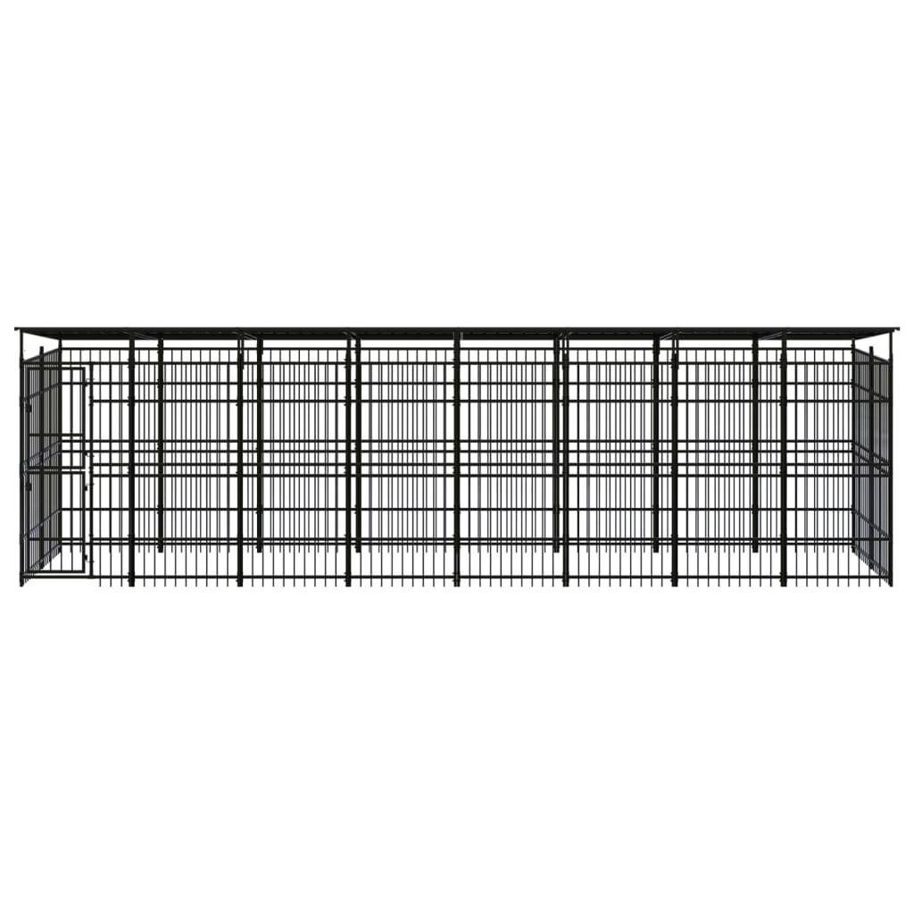 Vidaxl - Chenil d'extérieur avec toit pour chiens Acier 14,75 m² vidaXL 3097971 - Imagen 2