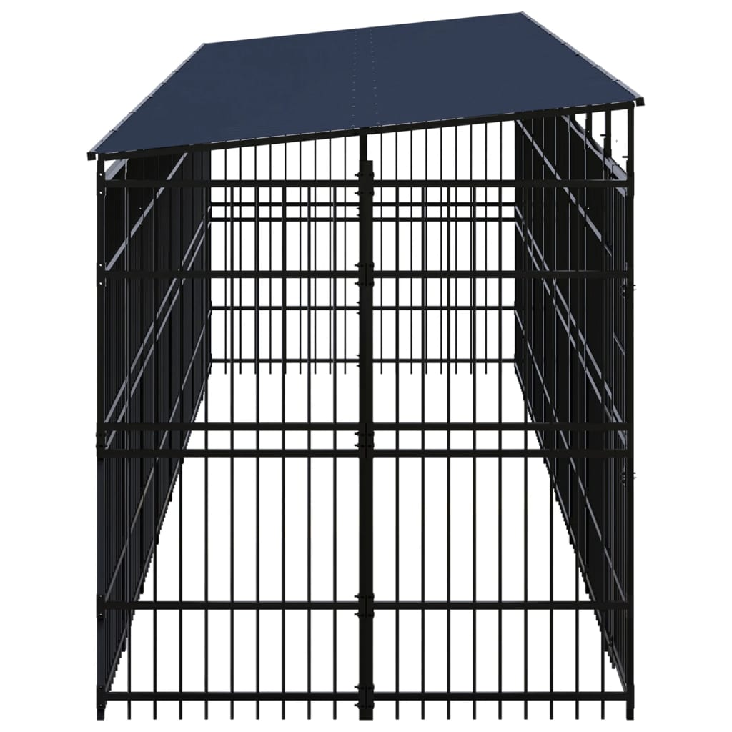 Vidaxl - Chenil d'extérieur avec toit pour chiens Acier 14,75 m² vidaXL 3097971 - Imagen 3