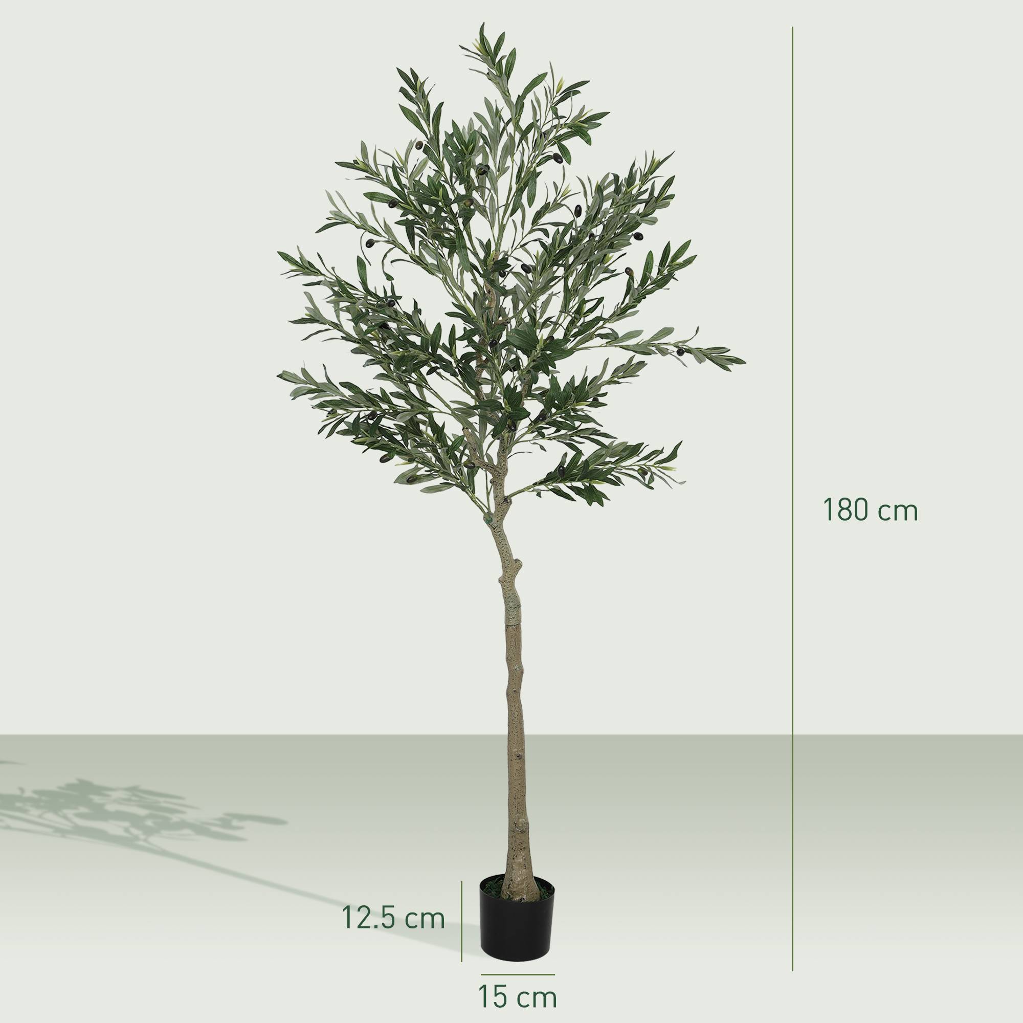 ComfortXL - Olivier Artificiel Pot Soie Plastique Salon Bureau Décoration 180cm Vert - ComfortXL Outdoor Living - Image 5