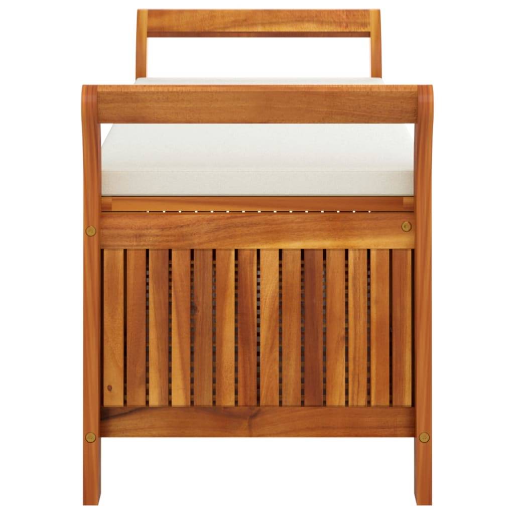 Helloshop26 - Banc de jardin meuble de patio d'extérieur terrasse de rangement de jardin avec coussin 126 cm bois d'acacia - Imagen 5