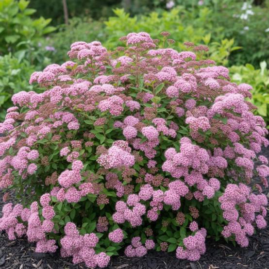Spirée du Japon Manon, Spiraea à fleurs Rose - feuillage Caduc - Pot de 1,5L - 20/40 cm- hauteur à maturité De 0,50 m à 1,00 m - Image 4