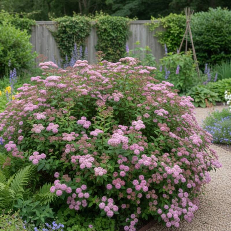 Spirée du Japon Manon, Spiraea à fleurs Rose - feuillage Caduc - Pot de 1,5L - 20/40 cm-  hauteur à maturité De 0,50 m à 1,00 m - Image 3