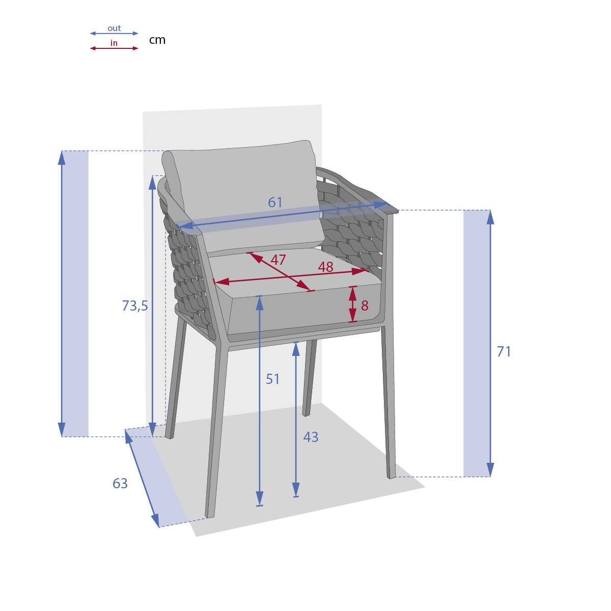 Hesperide - Fauteuil de jardin "Embruns"en aluminium et mailles tressées Hespéride - Imagen 7