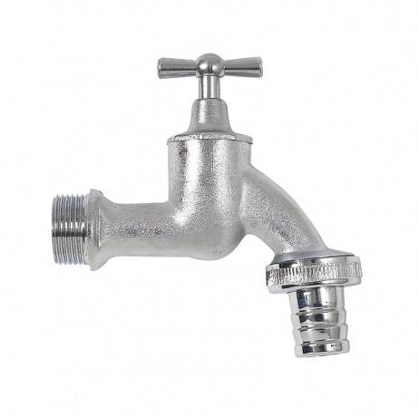 Garantia - Robinet en laiton 3/4" avec embout cannelé chrome