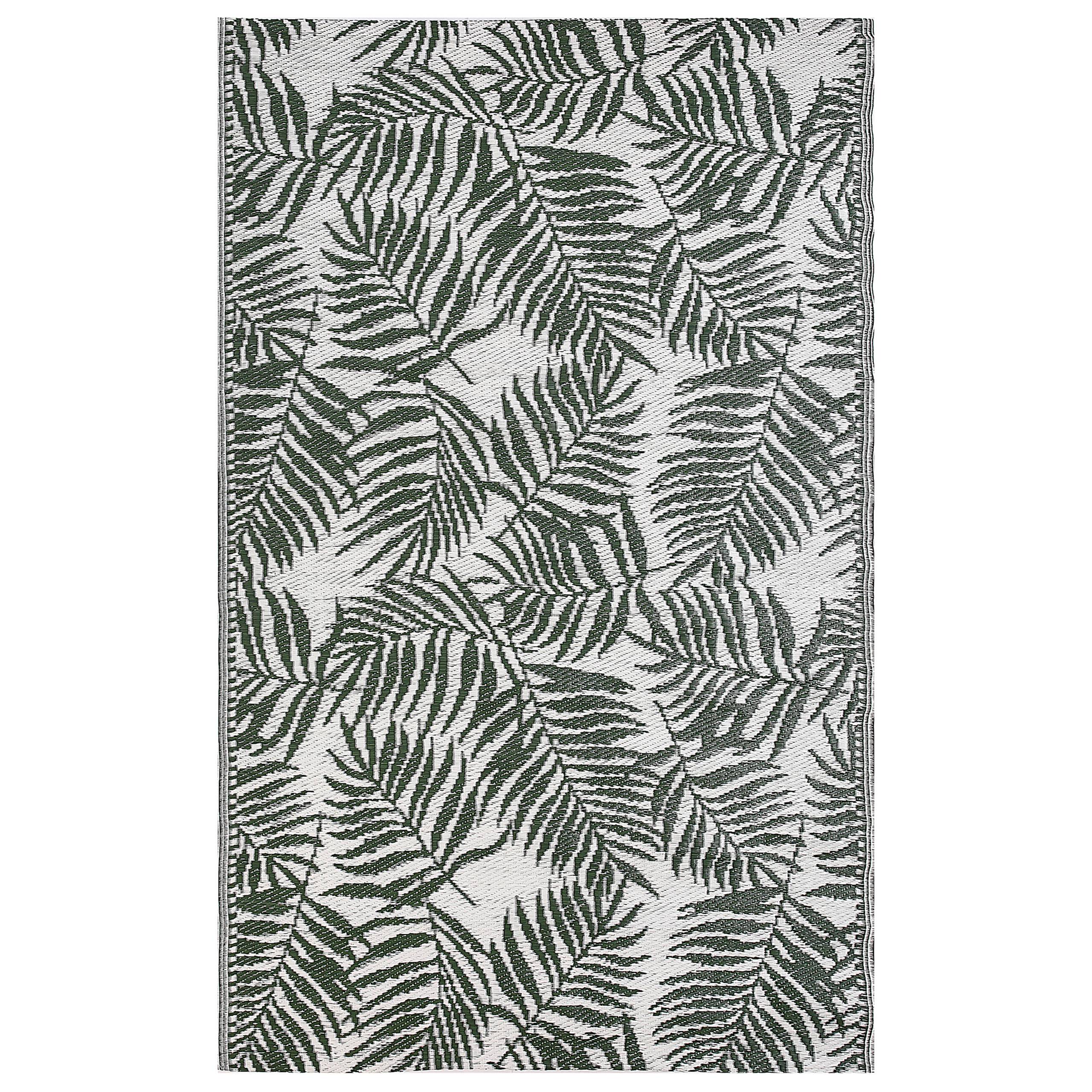 Beliani - Tapis d'Extérieur Vert et Blanc en Polypropylène Motif Feuilles de Palmier pour Terrasse au Style Moderne 120 x 180 cm Beliani - Imagen 1