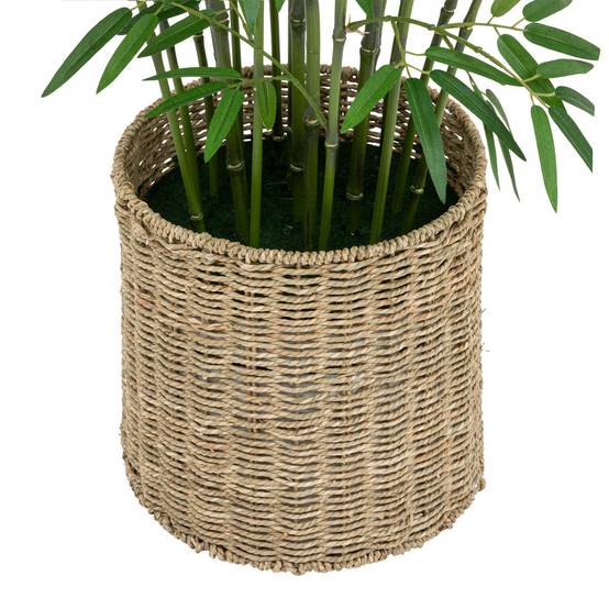 Plante artificielle Bambou dans un Pot en fibres naturelles D 90 x H 150 cm - Image 3