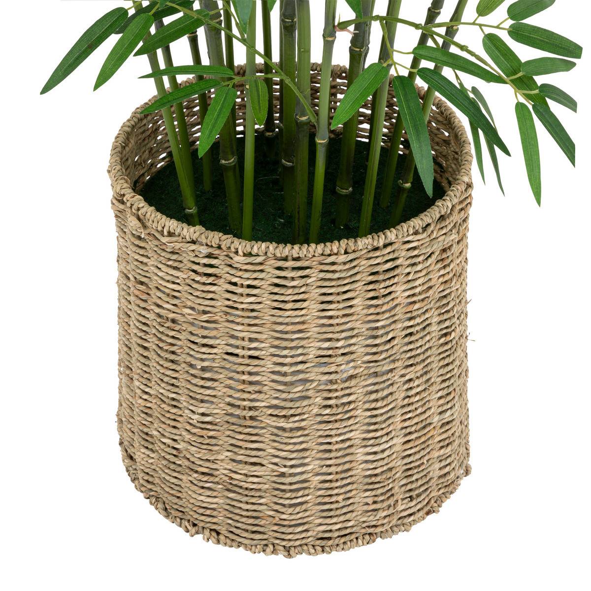 Plante artificielle Bambou dans un Pot en fibres naturelles D 90 x H 150 cm - Image 3