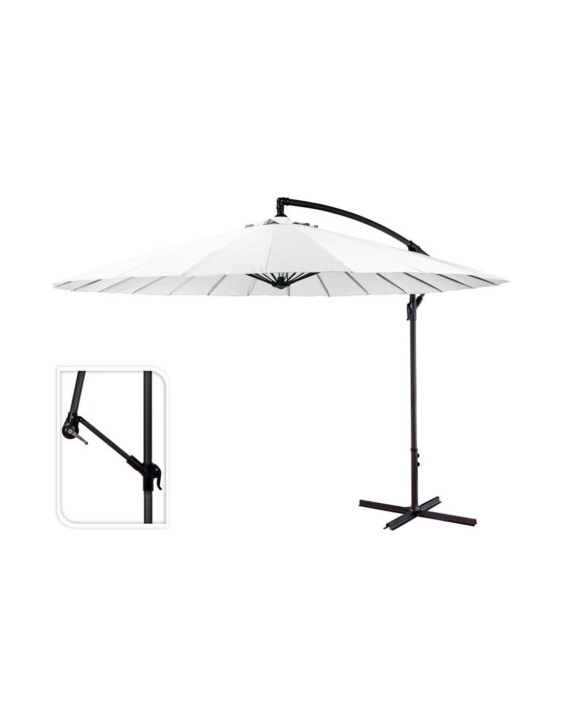 Parasol Excentrique Hauteur Maximale 3m ø300cm Couleur: Blanc - Image 2