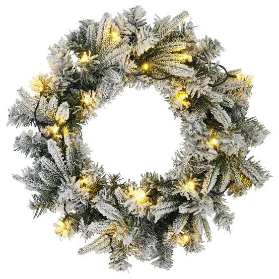 Vidaxl - Couronne de Noël Vert et blanc Ø 30 cm PVC et PE 25 LED vidaXL 42056972 - Image 5