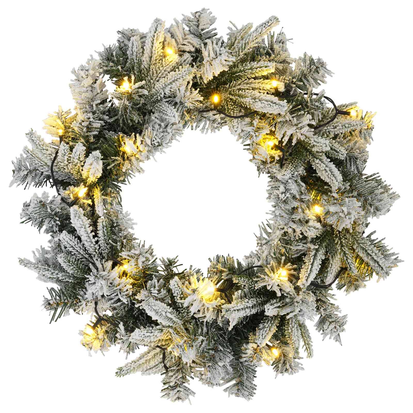 Vidaxl - Couronne de Noël Vert et blanc Ø 30 cm PVC et PE 25 LED vidaXL 42056972 - Image 5