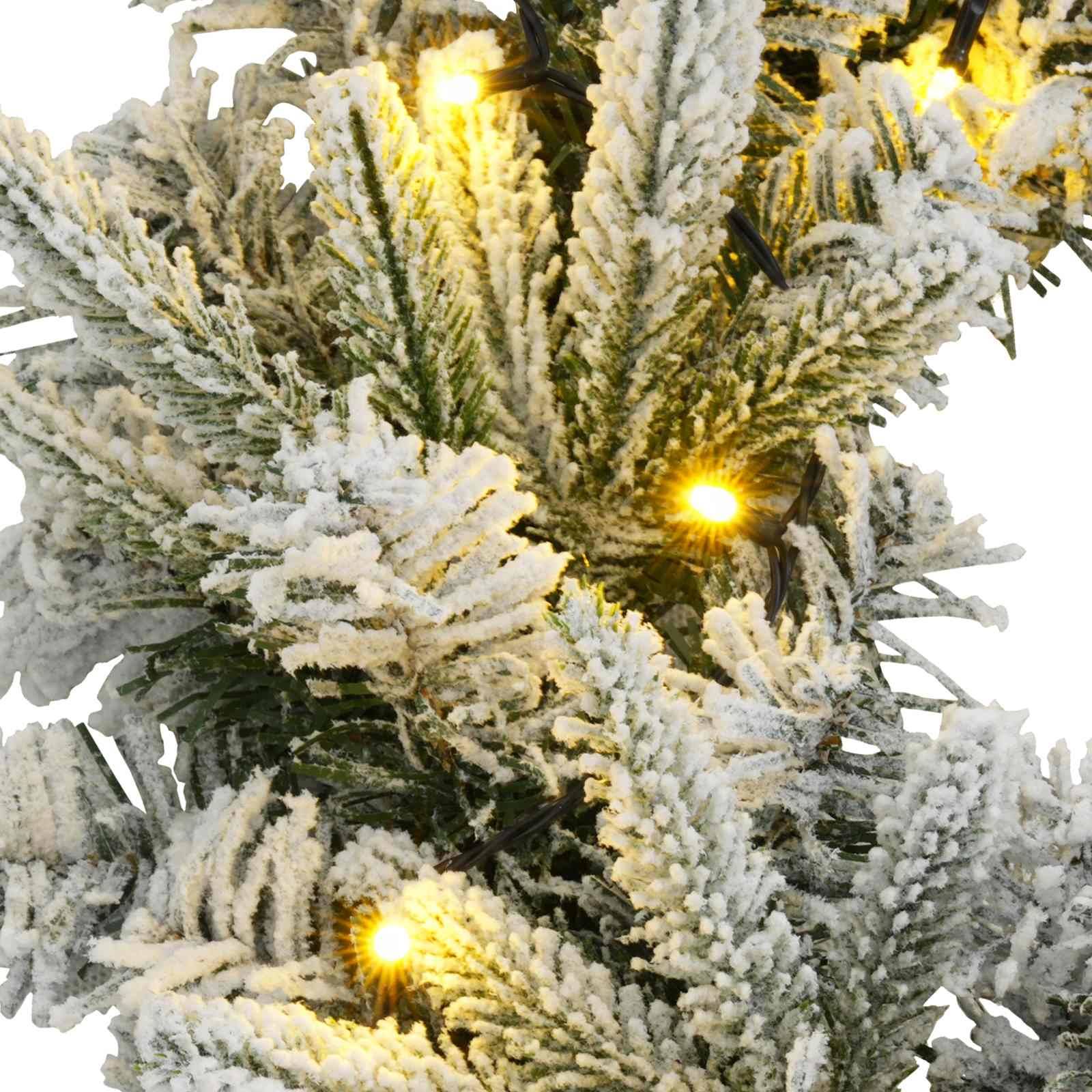 Vidaxl - Couronne de Noël Vert et blanc Ø 30 cm PVC et PE 25 LED vidaXL 42056972 - Image 7